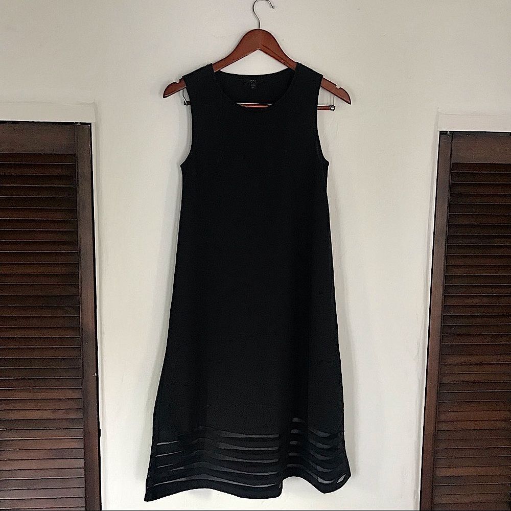 COS Black Sleeveless A-Line Dress with sheer accents at hem Size XS - Picture 3 of 15